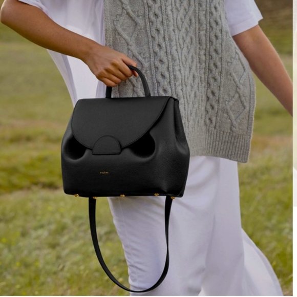 Polene Handbags - NWT Polene Numero Un Textured Black Leather Handbag with Adjustable Strap